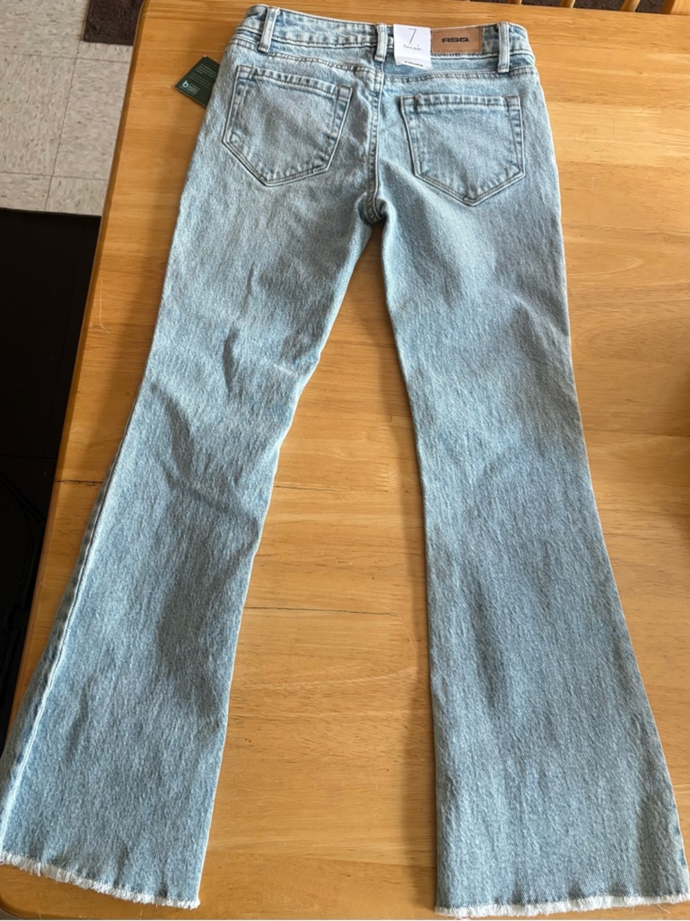 RSQ Light Blue Flared Jeans - Raw Hem